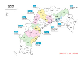 最新市町村合併地図 四国地方 無料地図素材 Mmgクリエイティブネット